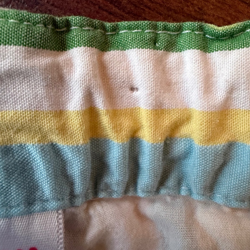 Gymboree Girls Multi Color Striped Shorts Flower Button Green Blue Yellow Size 7 - Picture 5 of 6